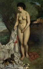 Ренуар Лиза на берегу Сены 1870г